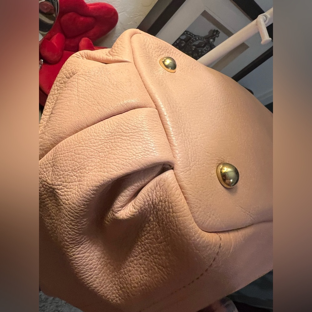Gili Pink Leather Hobo Handbag Crossbody - Picture 7 of 16